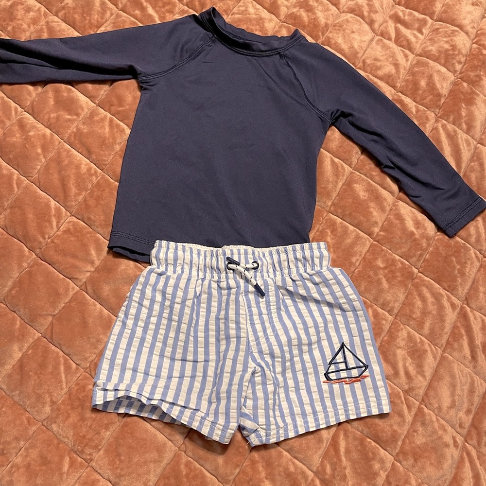 Cat & Jack Toddler Boys Seersucker Swim Set